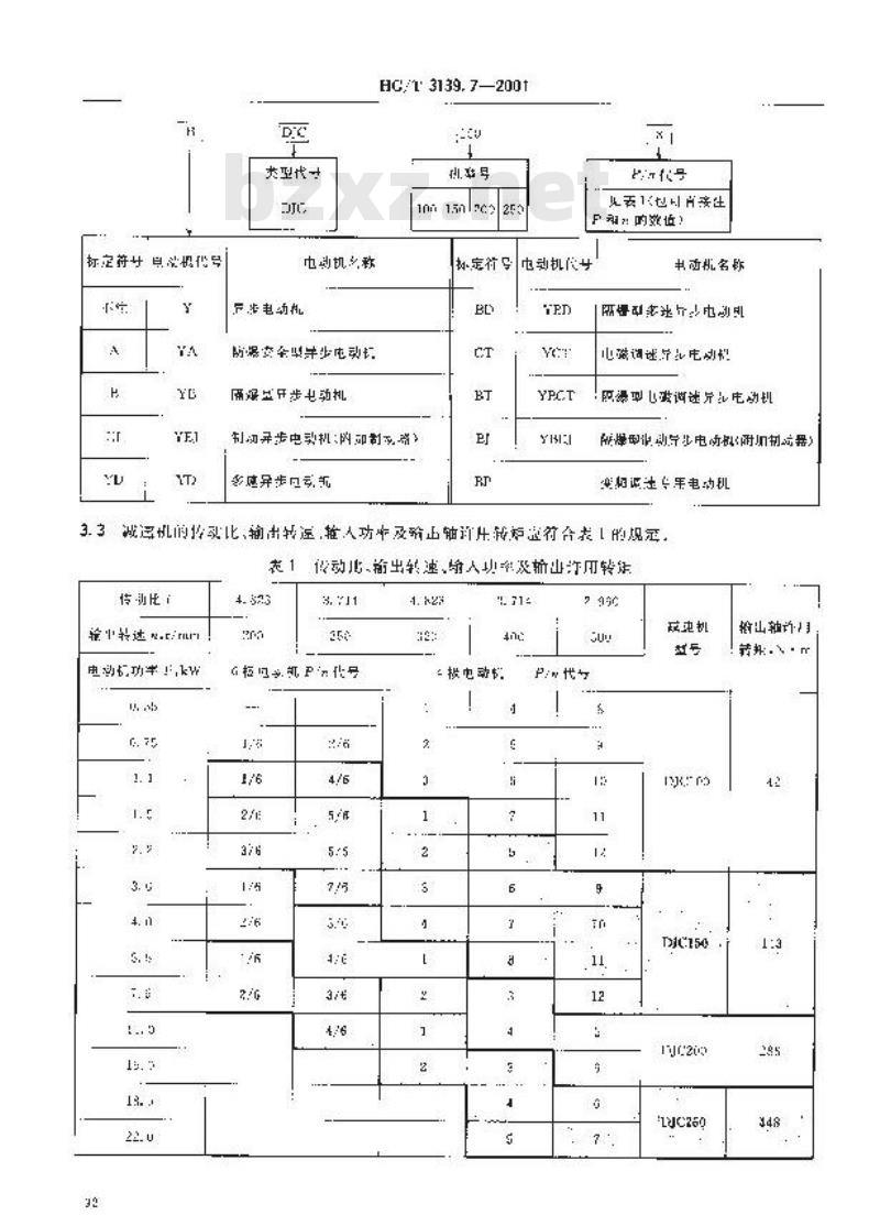 HG/T 3139.7-2001 釜用立式减速机 DJC系列圆柱齿轮减速机