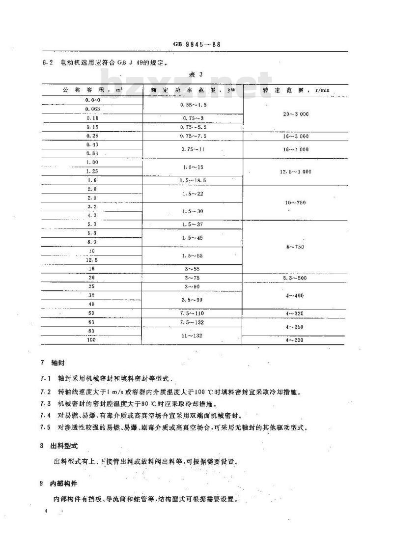 HG/T 3109-1988 钢制机械搅拌容器型式及主要参数