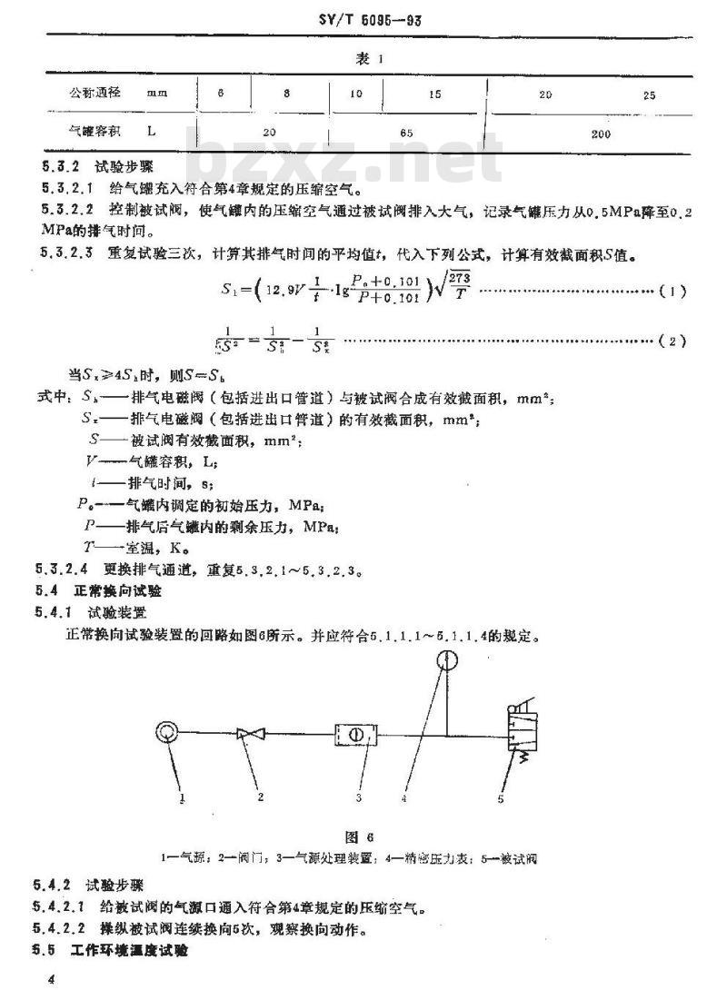 SY/T 5095-1993 石油钻采设备用气动元件 换向阀试验方法