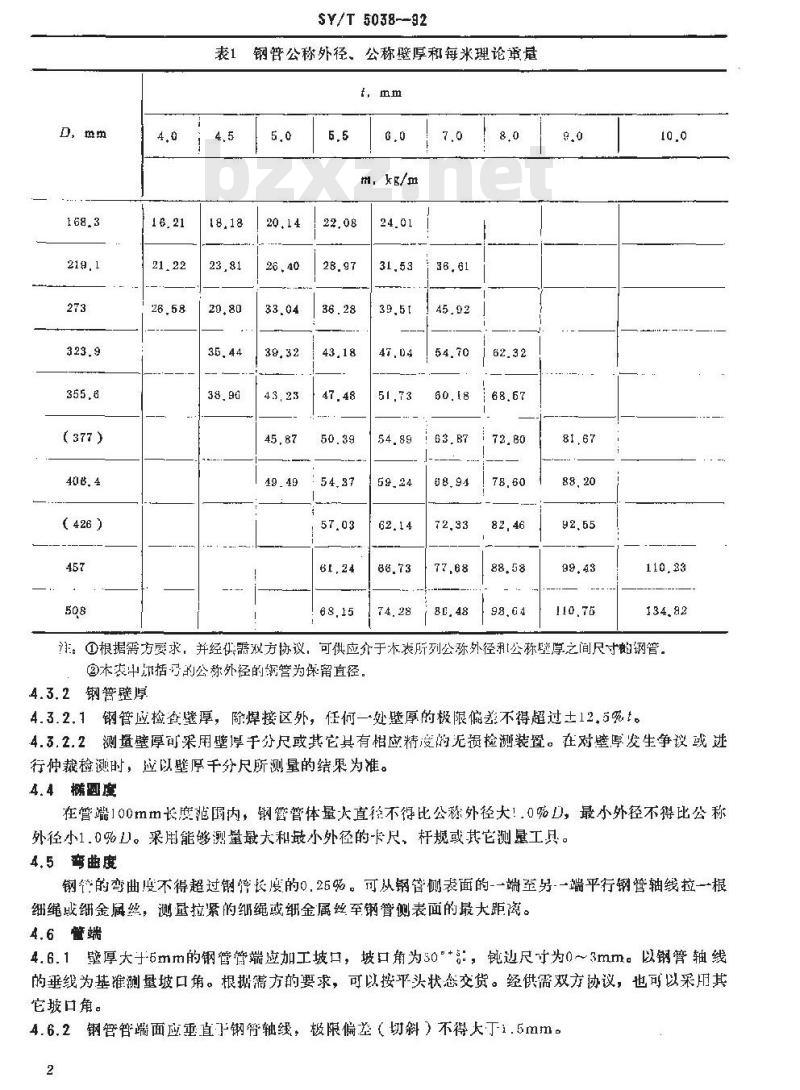 SY/T 5038-1992 普通流体输送管道用螺旋缝高频焊钢管
