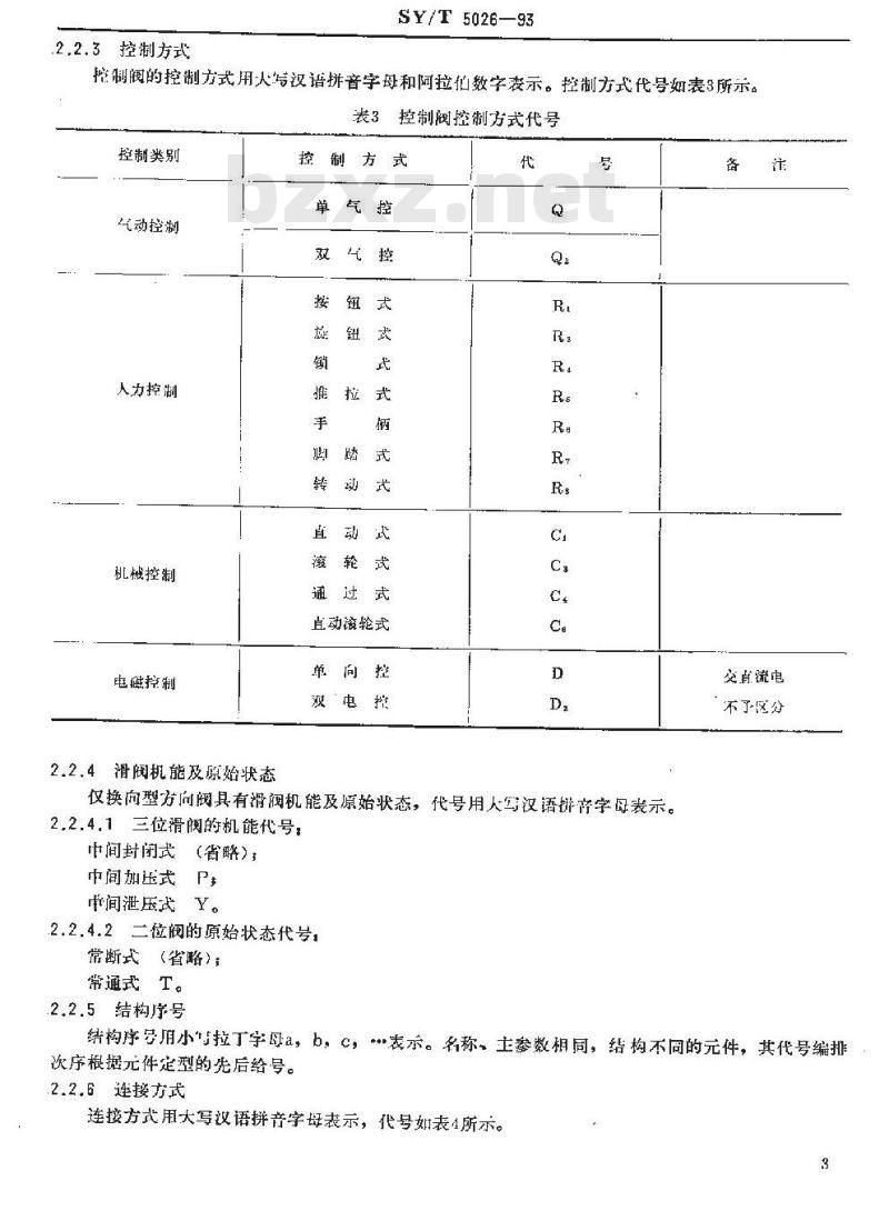 SY/T 5026-1993 石油钻采设备用气动元件 型号编制方法