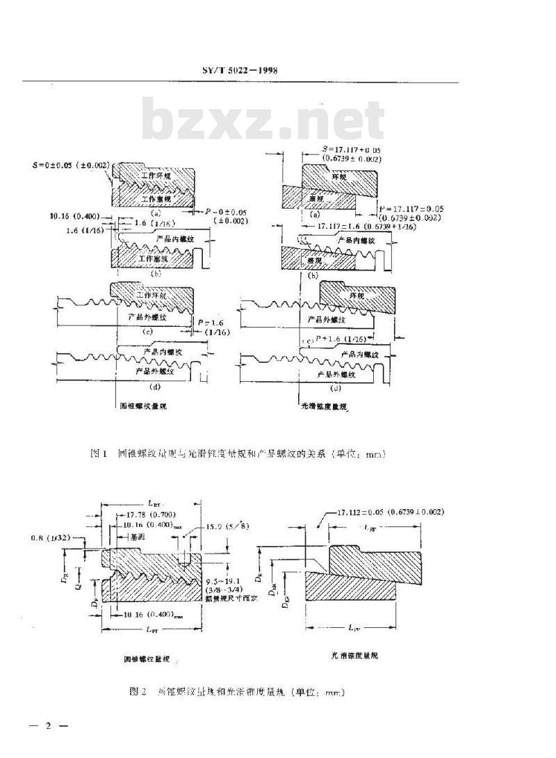 SY/T 5022-1998 钻井泵用锥柱螺纹量规
