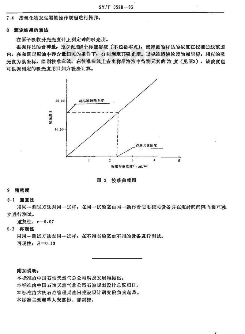 SY/T 0528-1993 原油中微量砷含量测定法 原子吸收光谱法