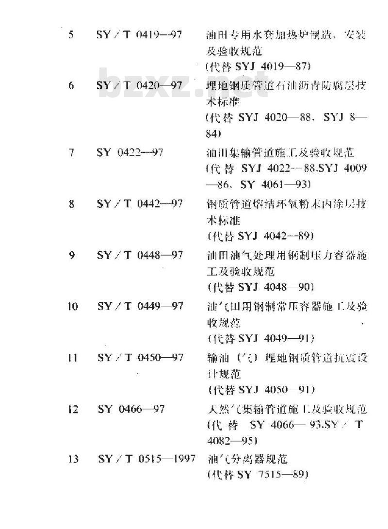 SY/T 0448-1997 油田油气处理用钢制压力容器施工及验收规范