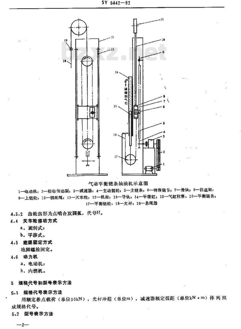SY 5442-1992 链条抽油机