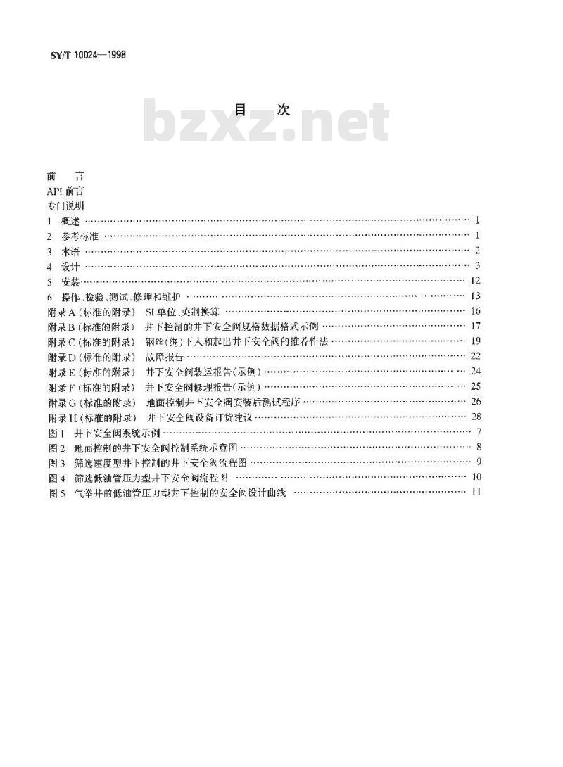 SY/T 10024-1998 井下安全阀系统的设计、安装、修理和操作的推荐作法