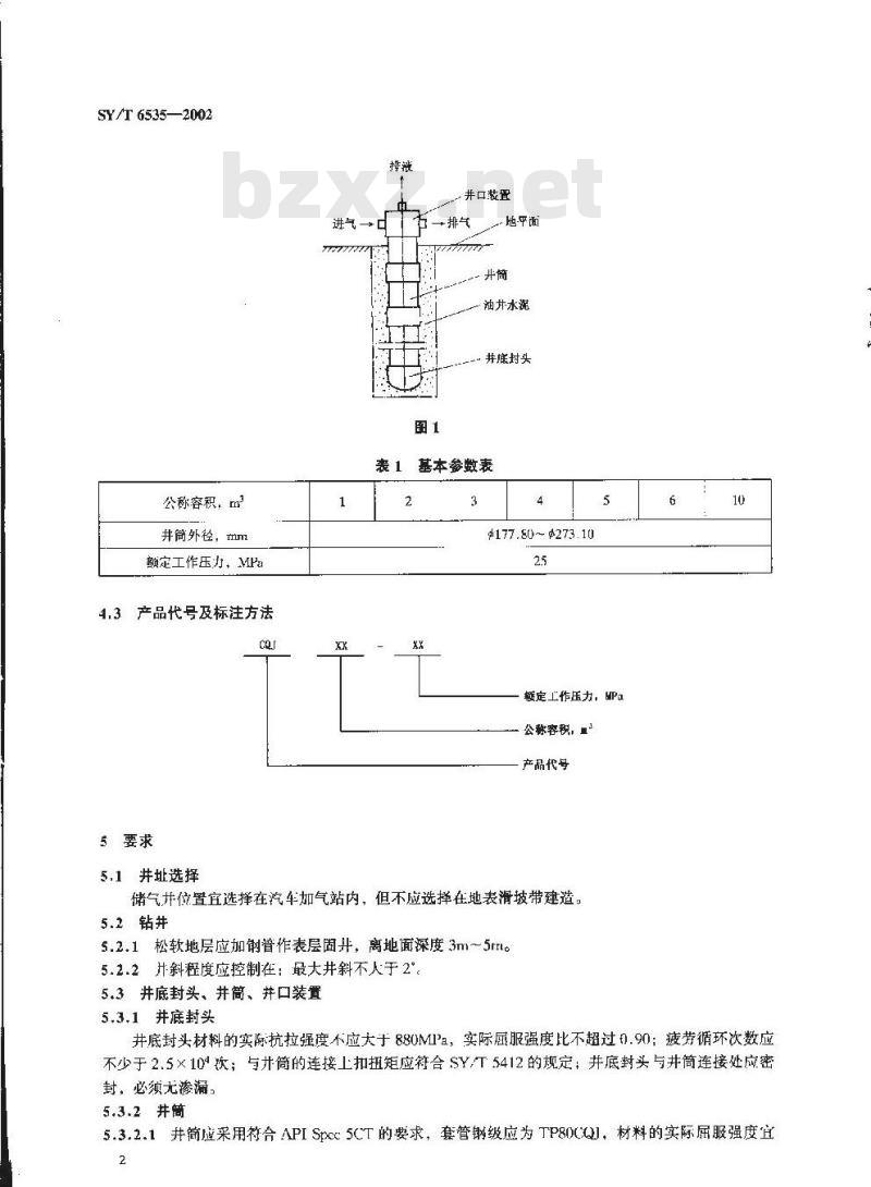 SY/T 6535-2002 高压气地下储气井