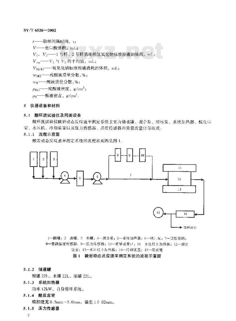 SY/T 6526-2002 盐酸与碳酸盐岩动态反应速率测定方法