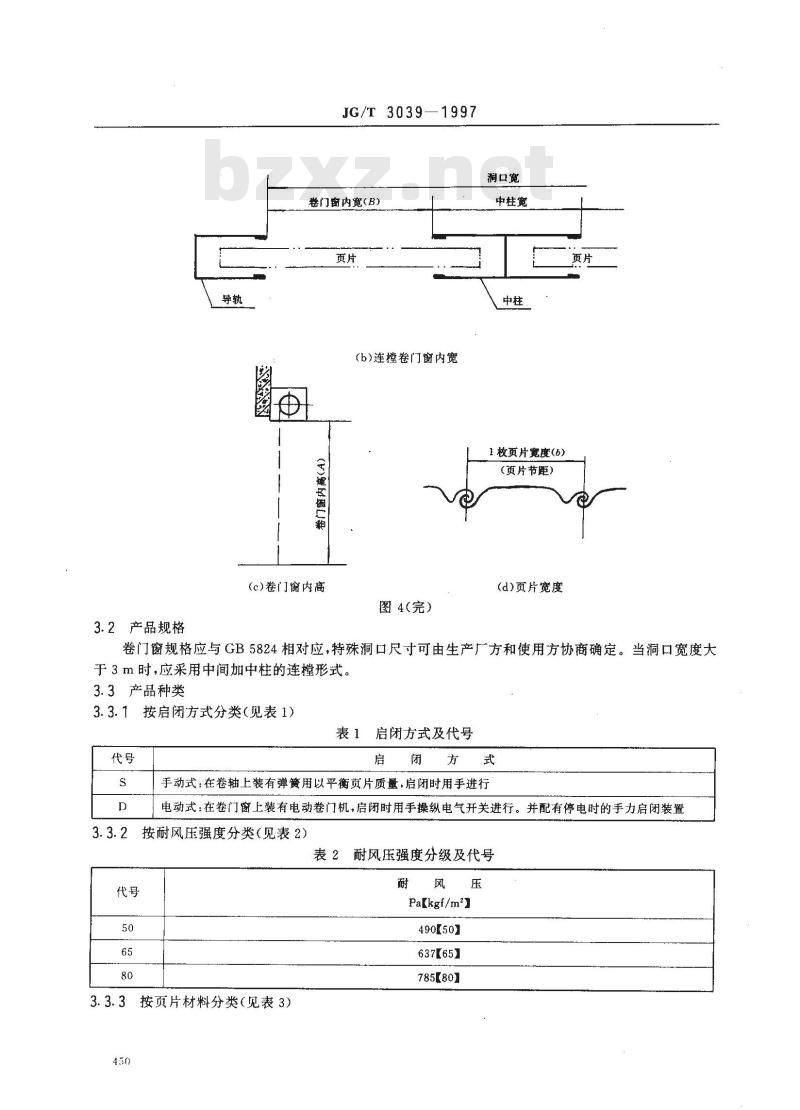 JG/T 3039-1997 轻型金属卷门窗