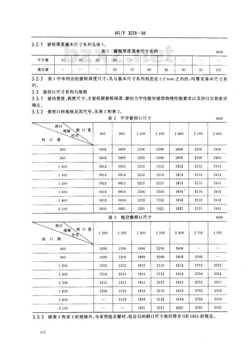 JG/T 3018-1994 PVC塑料窗