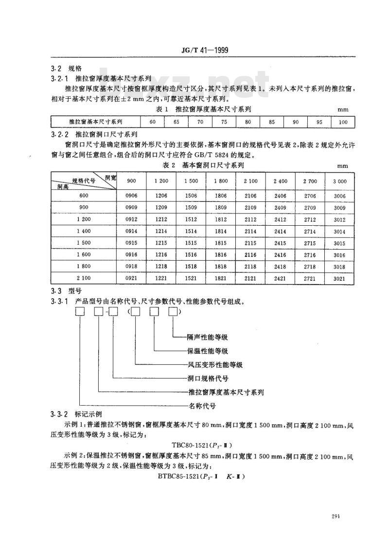 JG/T 41-1999 推拉不锈钢窗