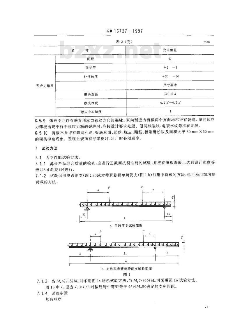 GB 16727-1997 叠合板用预应力混凝土薄板GB16727-1997