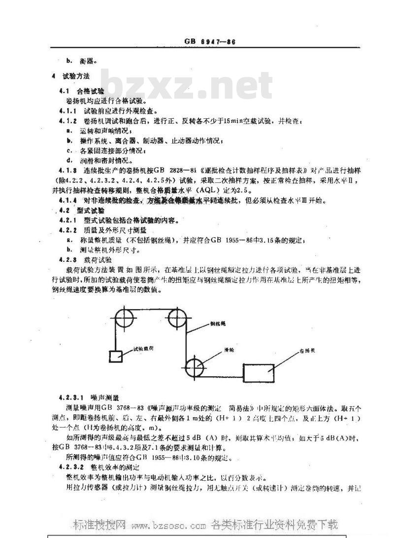 GB 6947-1986 建筑卷扬机试验规范和方法