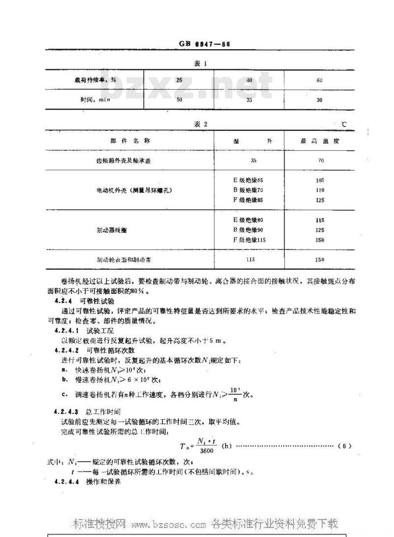 GB 6947-1986 建筑卷扬机试验规范和方法