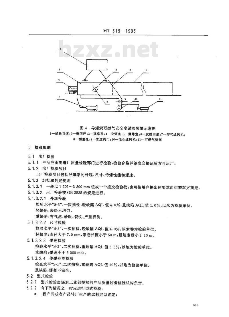 MT 519-1995 煤矿许用导爆索技术条件