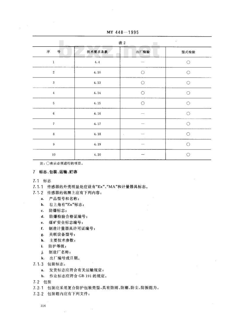 MT 448-1995 煤矿用超声波旋涡式风速传感器技术条件