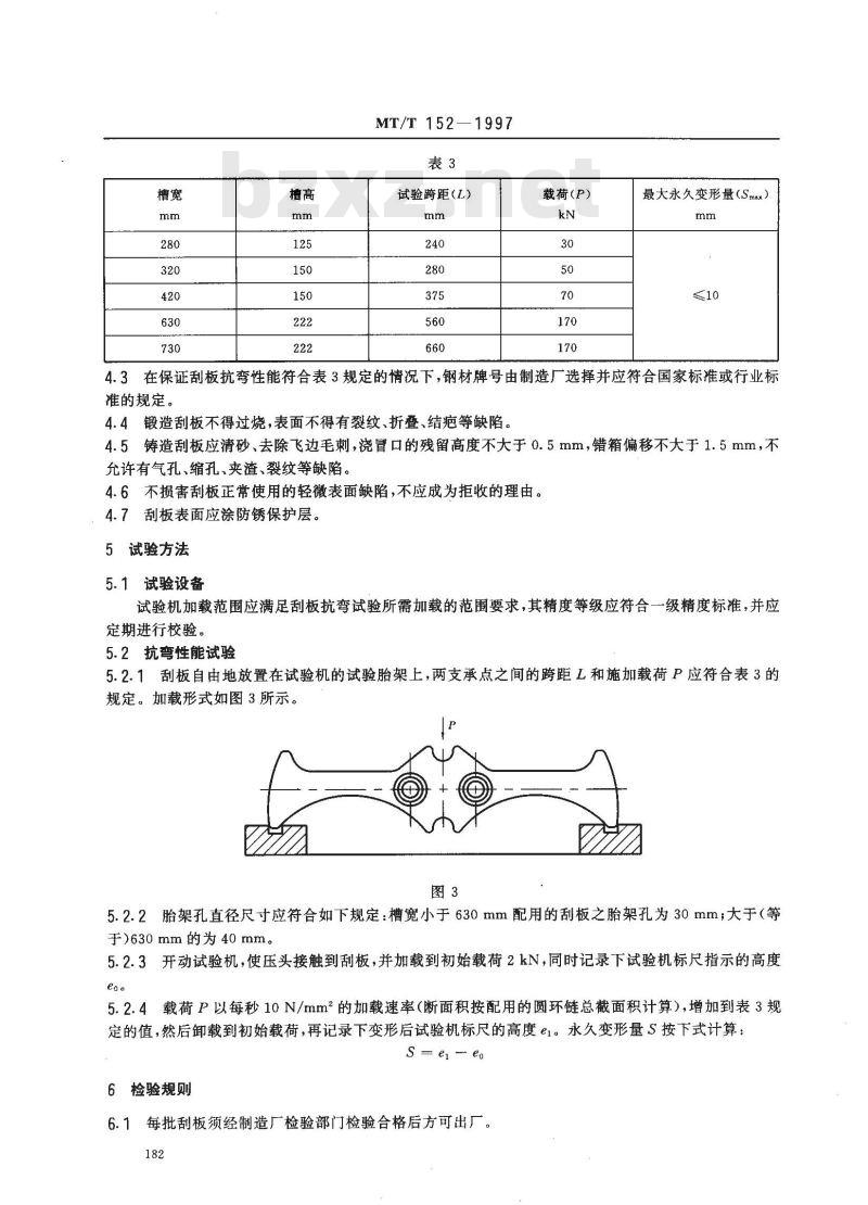 MT/T 152-1997 中心单链刮板输送机刮板