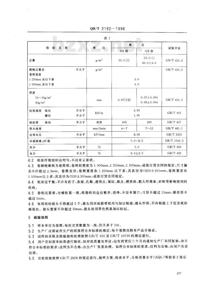 QB/T 2192-1996 卷缠绝缘纸