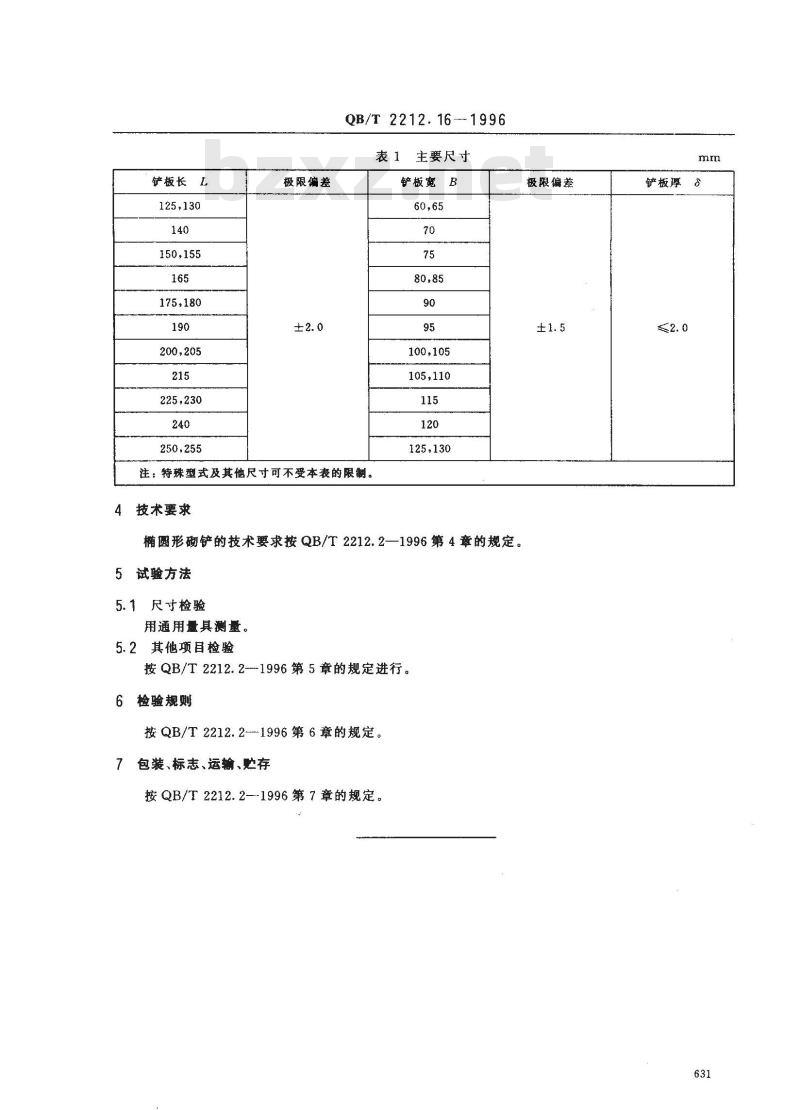 QB/T 2212.16-1996 建筑工具(泥瓦类)椭圆形砌铲