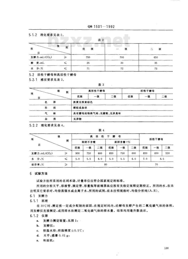 QB/T 1501-1992 面包酵母
