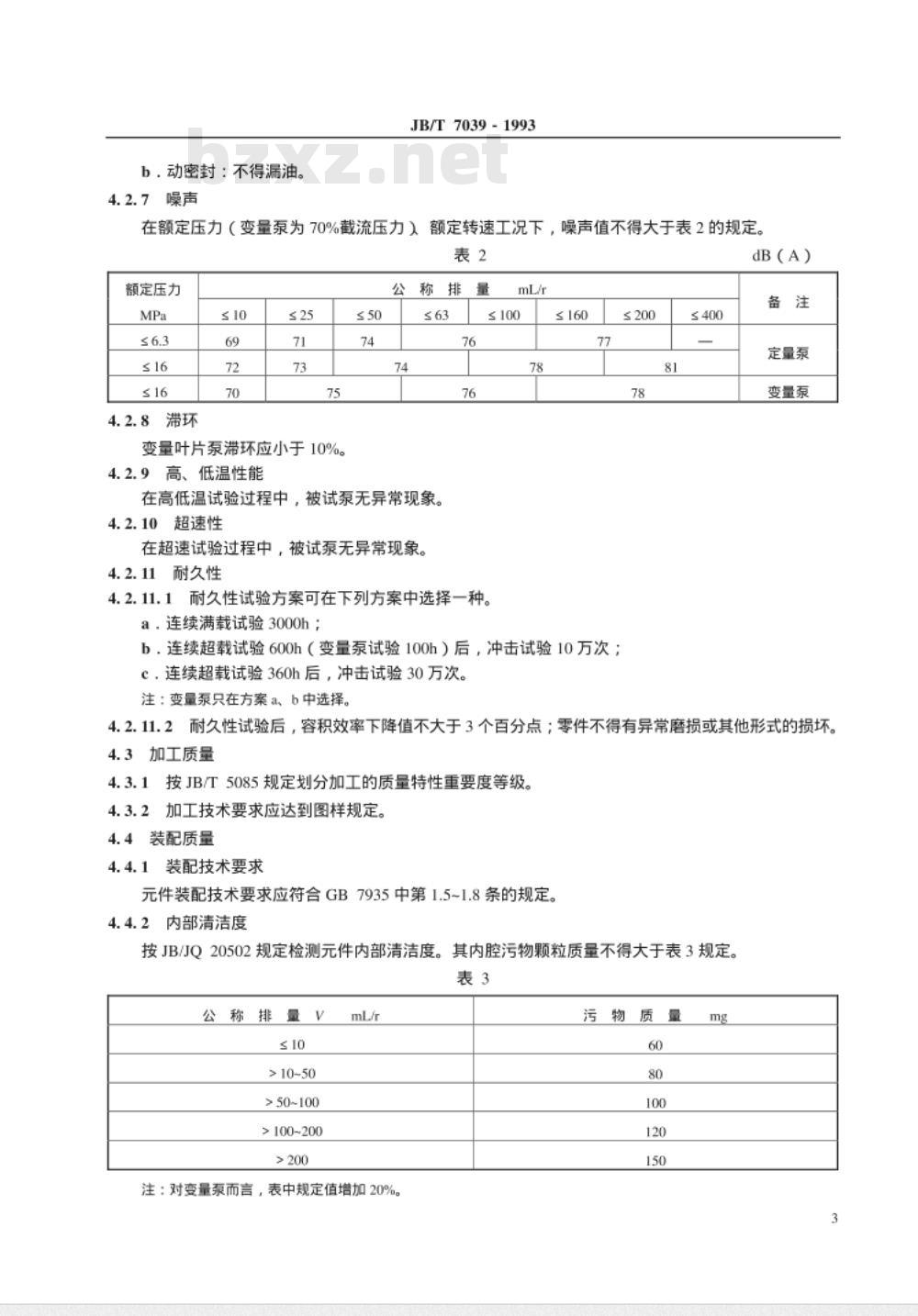 JB/T 7039-1993 液压叶片泵 技术条件