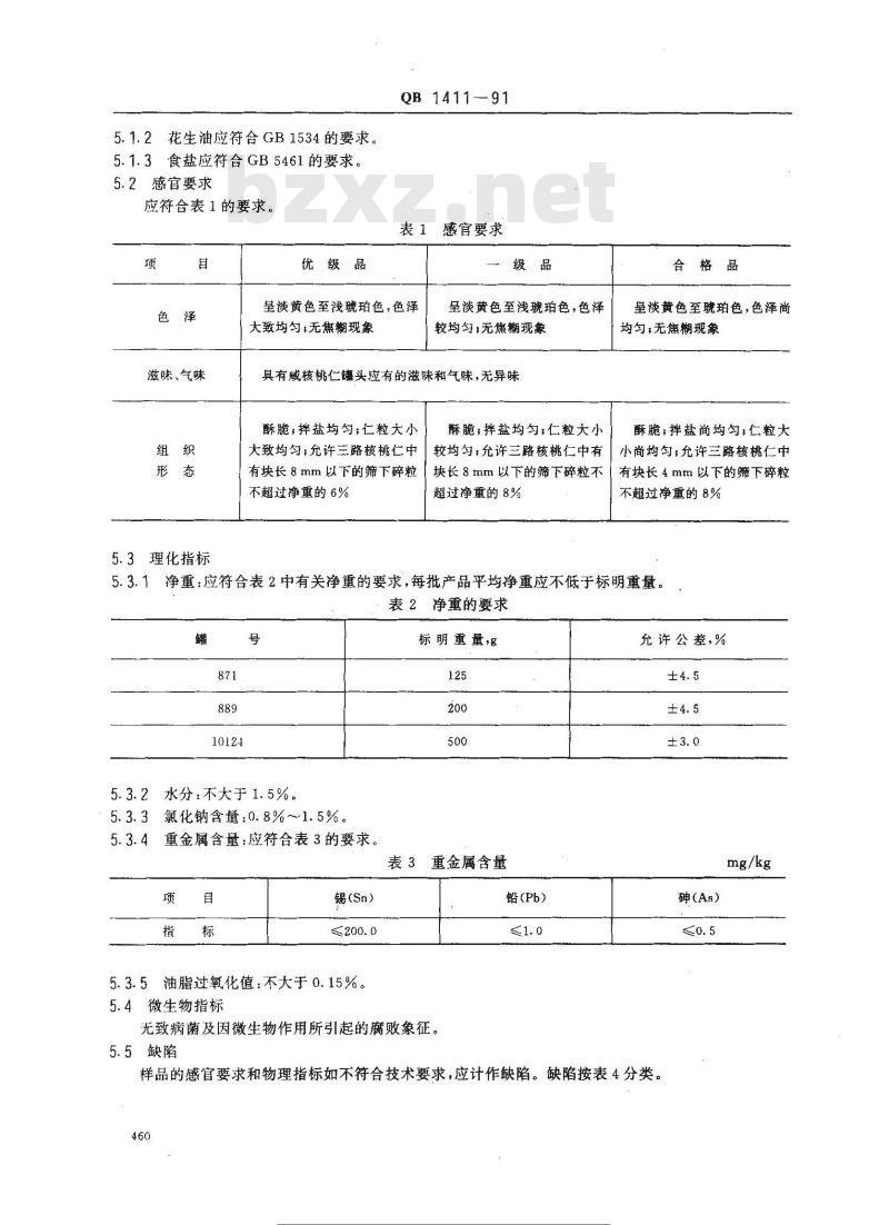 QB 1411-1991 咸核桃仁罐头