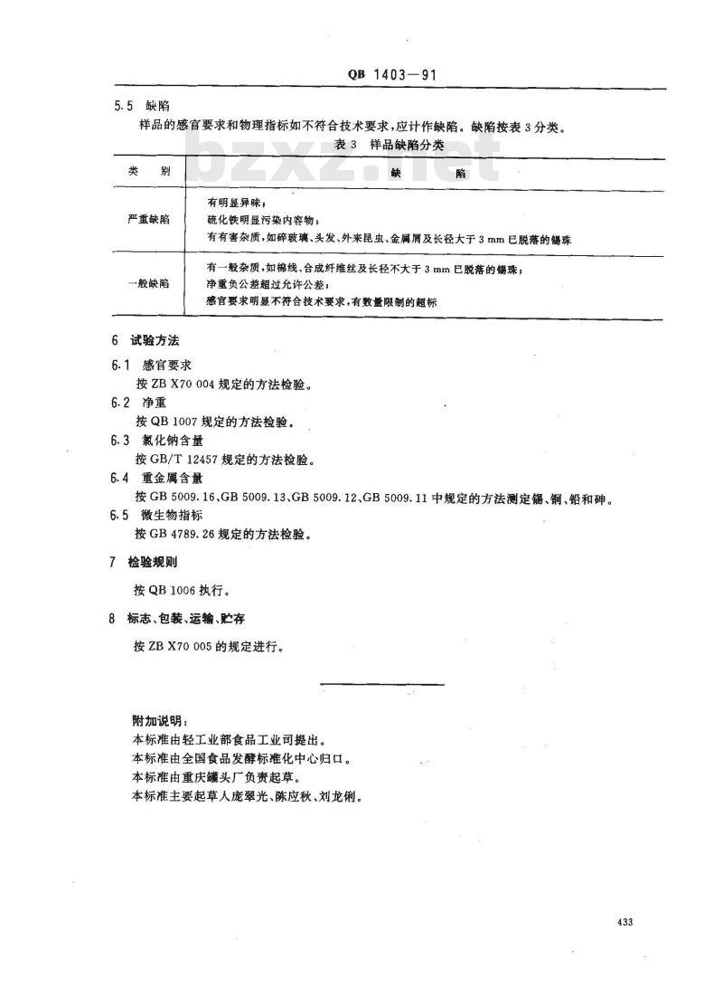 QB 1403-1991 调味榨菜罐头