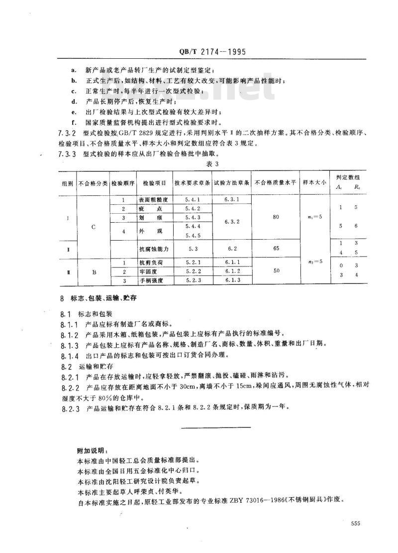 QB/T 2174-1995 不锈钢厨具