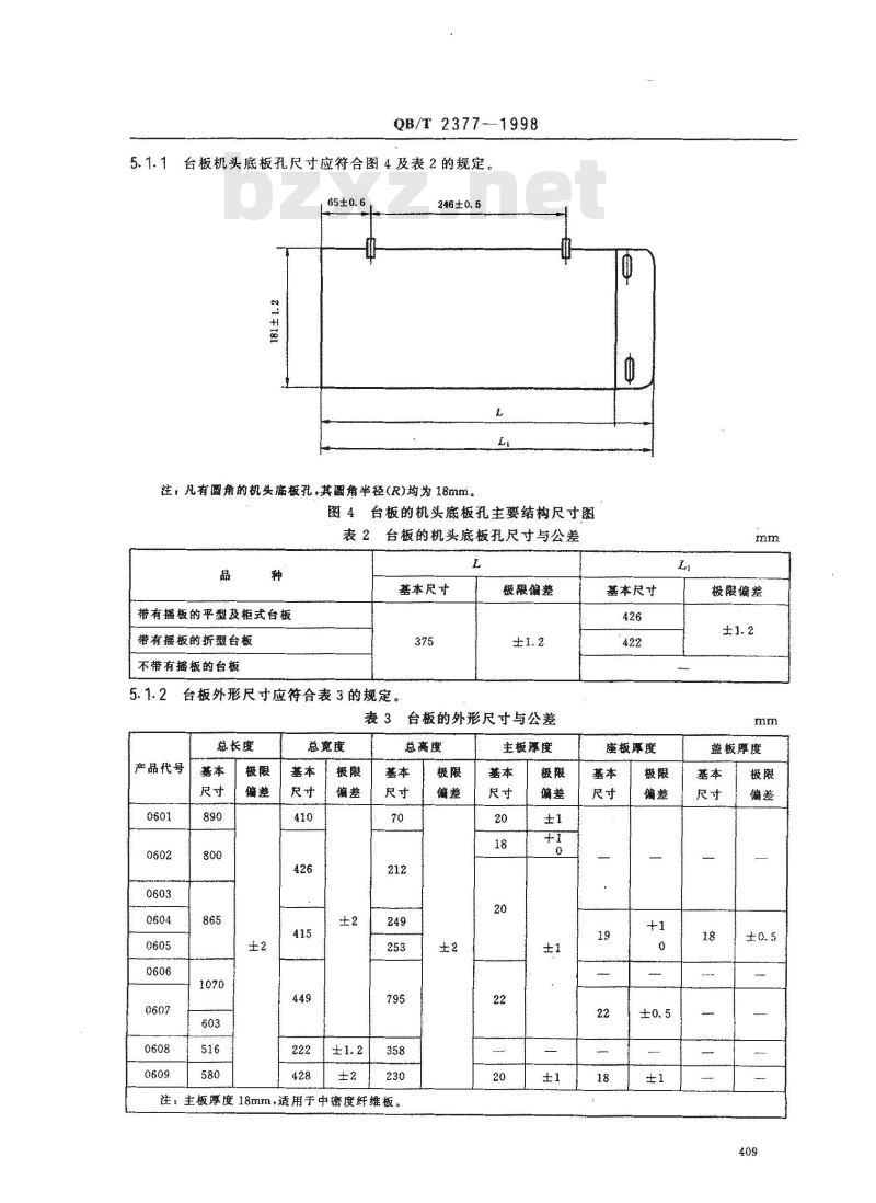QB/T 2377-1998 家用缝纫机台板
