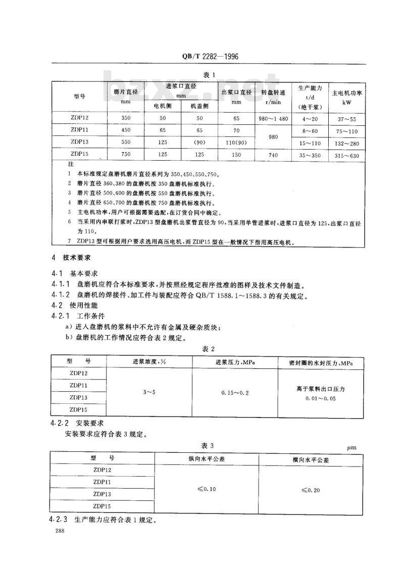 QB/T 2282-1996 双圆盘磨浆机