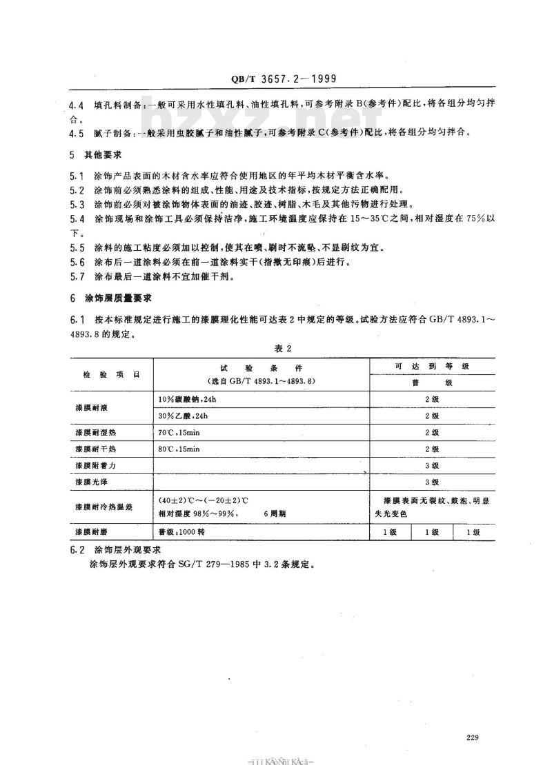 QB/T 3657.2-1999 木家具涂饰工艺醇酸清漆,酚醛清漆涂饰工艺规范