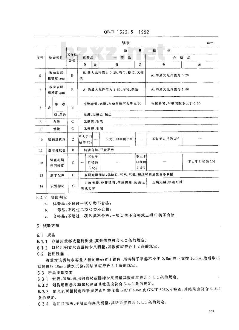 QB/T 1622.5-1992 不锈钢器皿 锅