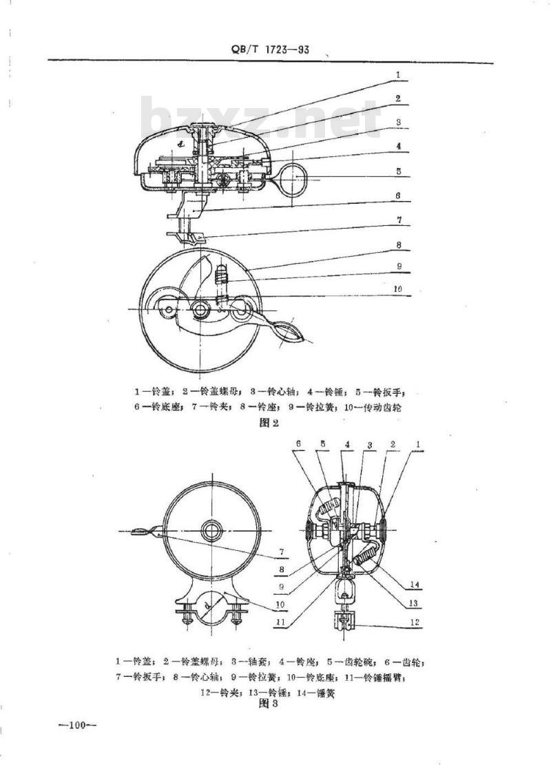 QB/T 1723-1993 自行车车铃