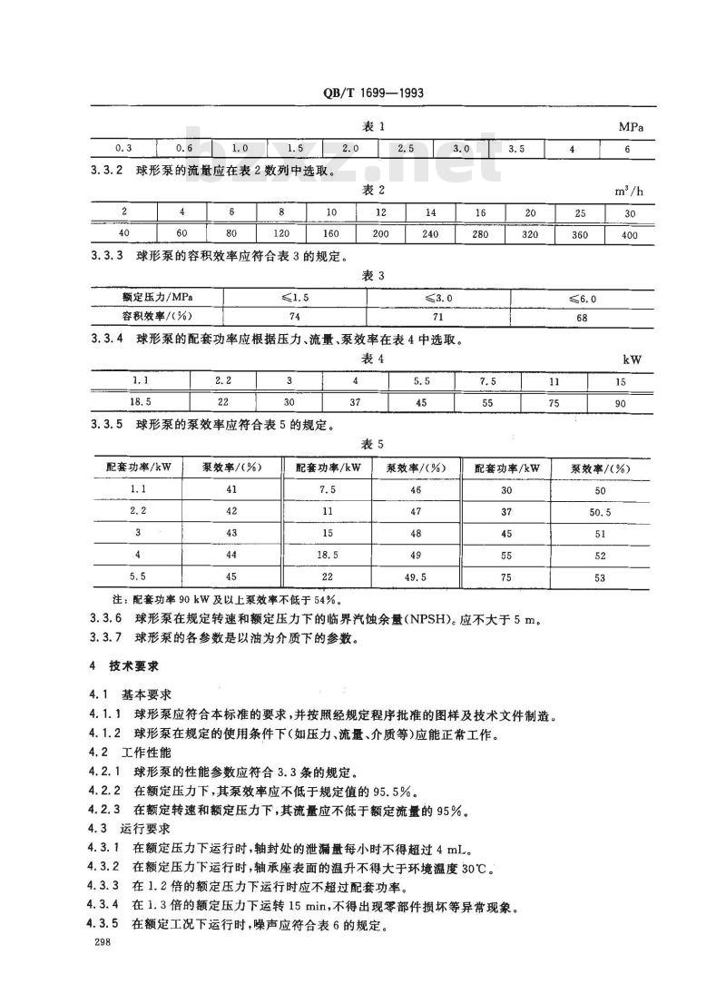 QB/T 1699-1993 球形转子泵