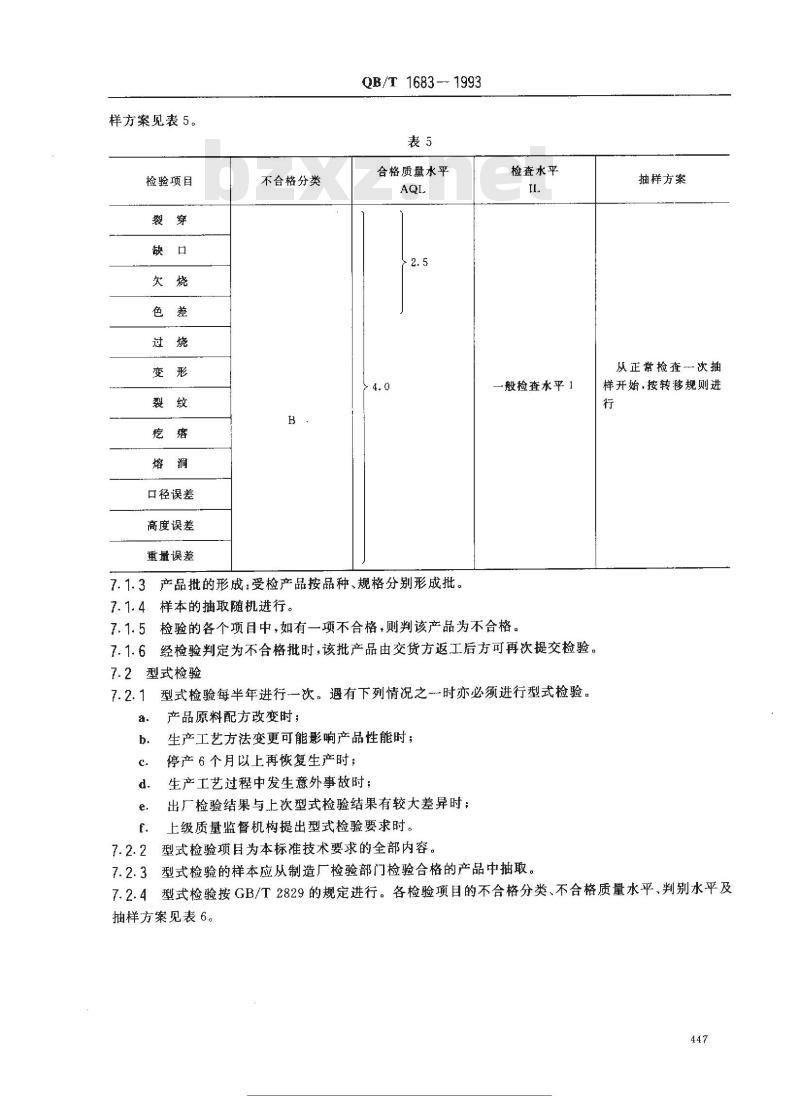 QB/T 1683-1993 铝硅镁质匣钵