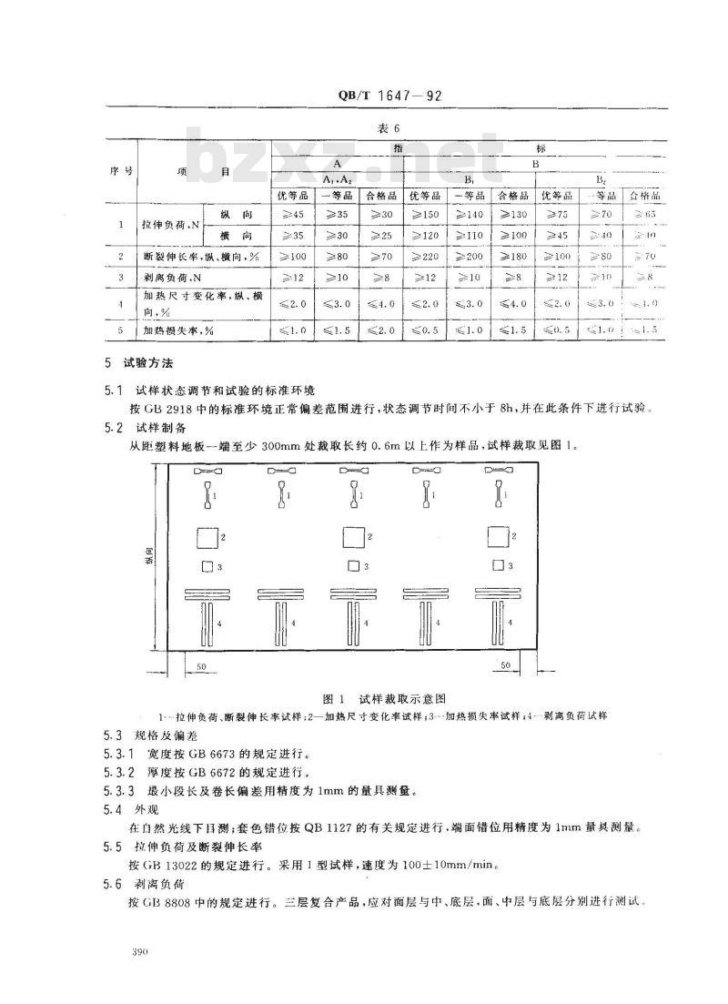 QB/T 1647-1992 无基材聚氯乙烯塑料卷材地板