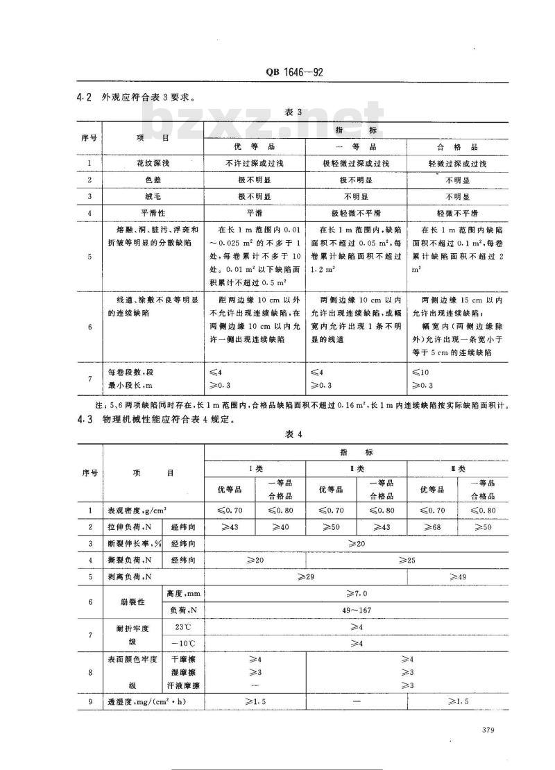 QB 1646-1992 聚氨酯合成革