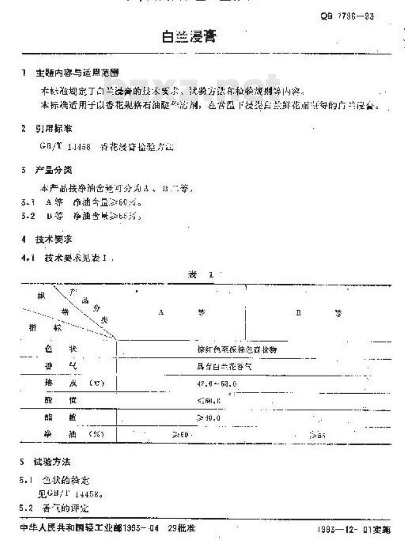 QB/T 1796-1993 白兰浸膏