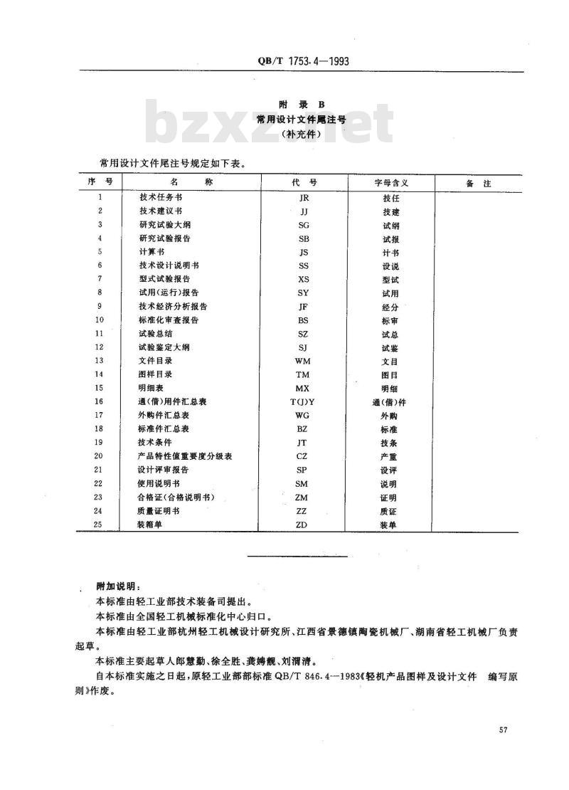 QB/T 1753.4-1993 轻机产品图样及设计文件规定编号原则