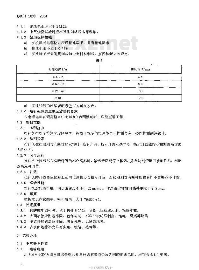 QB/T 2638-2004 带式检针机