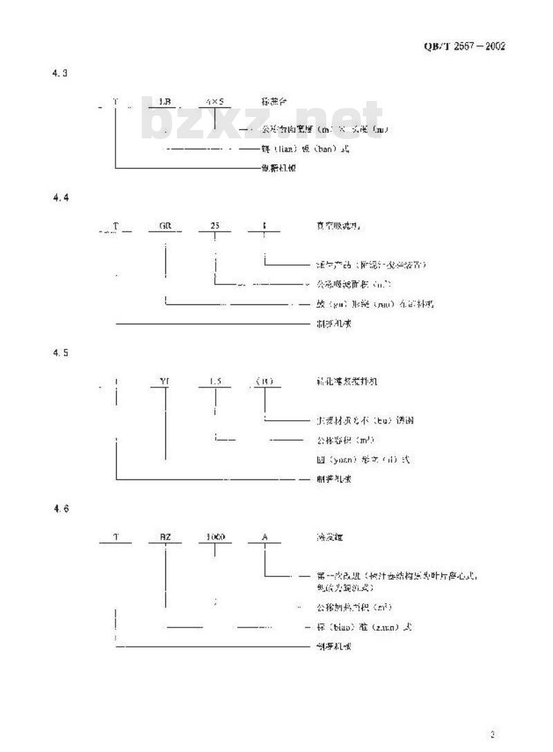 QB/T 2557-2002 制糖机械产品型号编制方法