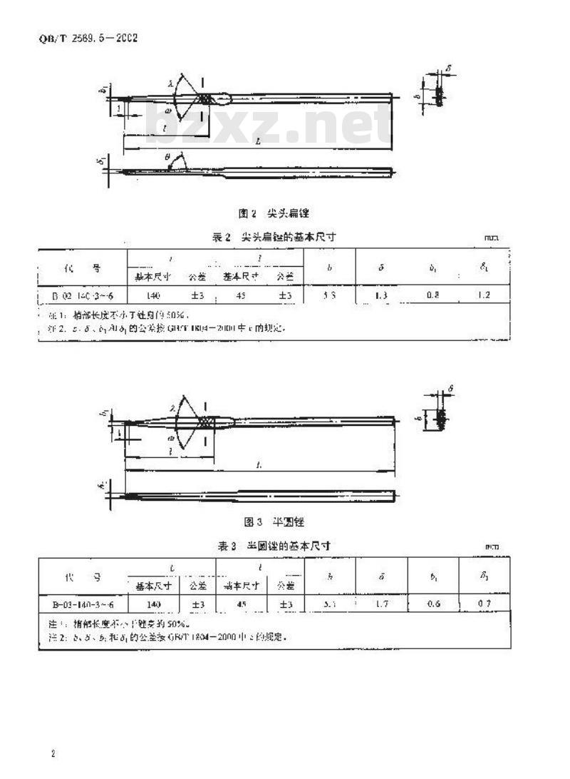 QB/T 2569.5-2002 钢锉 钟表锉