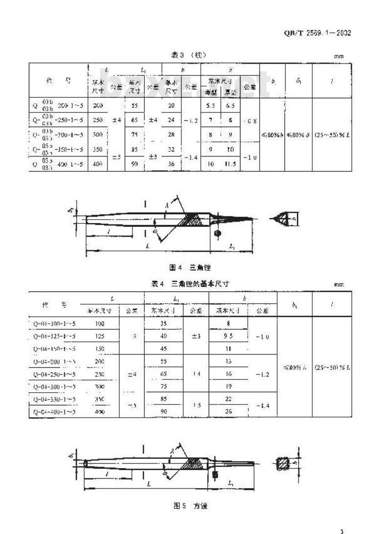 QB/T 2569.1-2002 钢锉 钳工锉