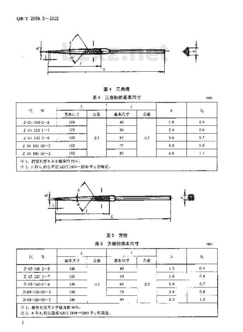 QB/T 2569.3-2002 钢锉 整形锉