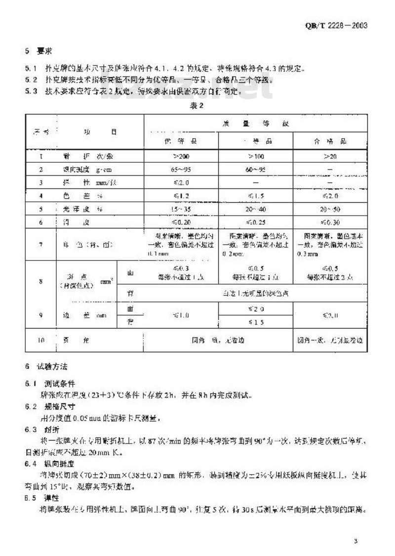 QB/T 2228-2003 扑克牌