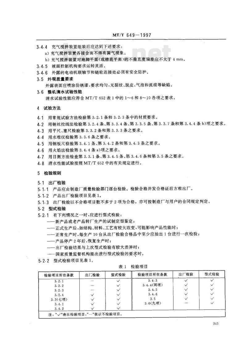 MT/T 649-1997 煤用喷射式浮选机技术条件
