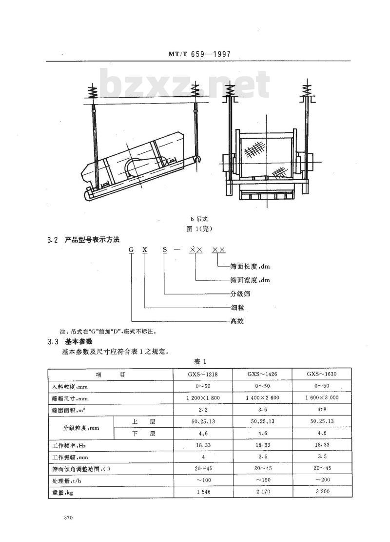 MT/T 659-1997 GXS细粒分级筛