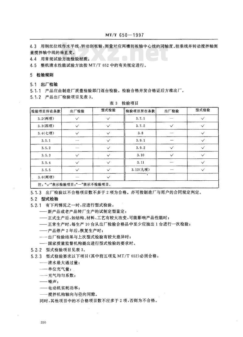 MT/T 650-1997 煤用斜叶轮浮选机技术条件