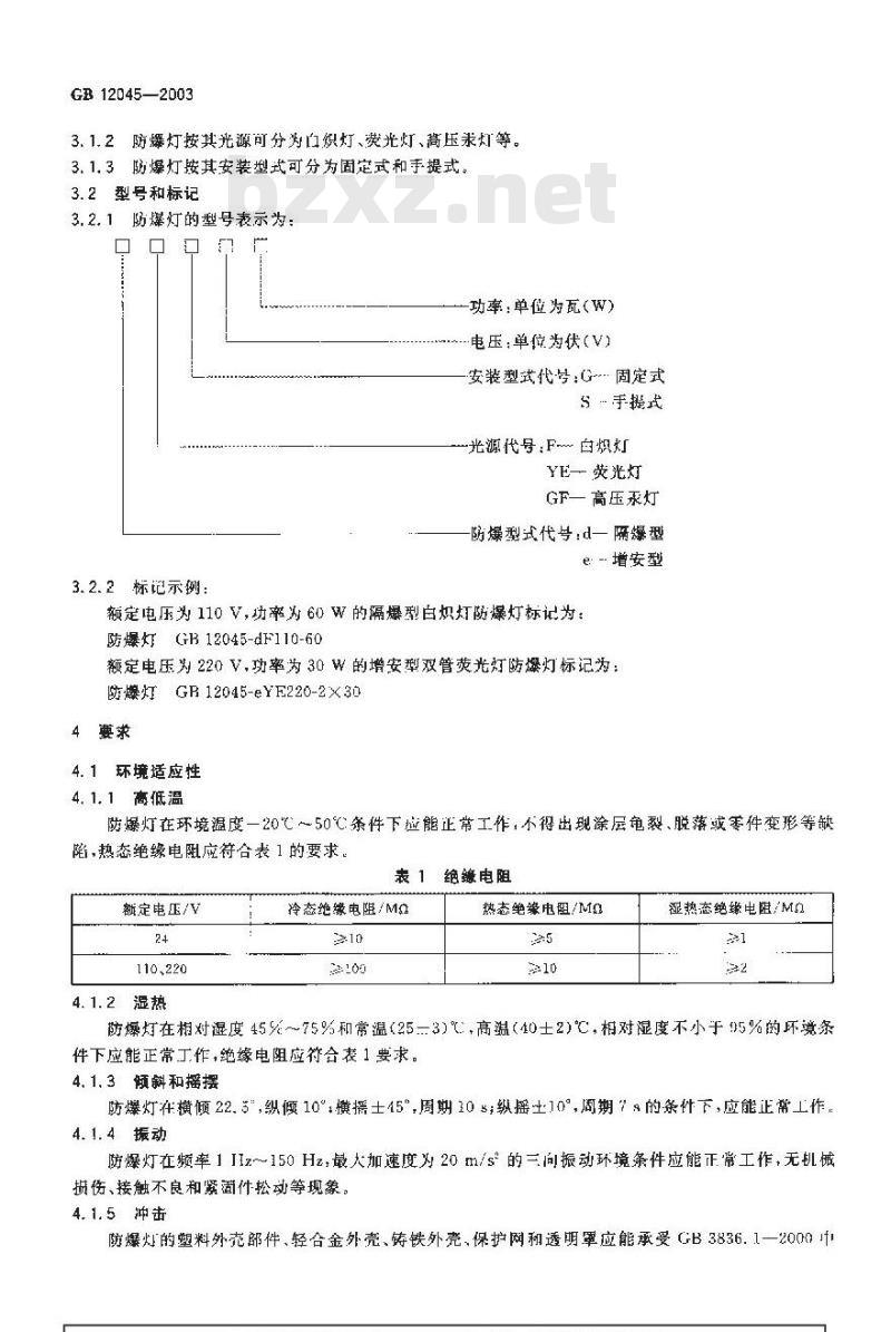 GB 12045-2003 船用防爆灯技术条件