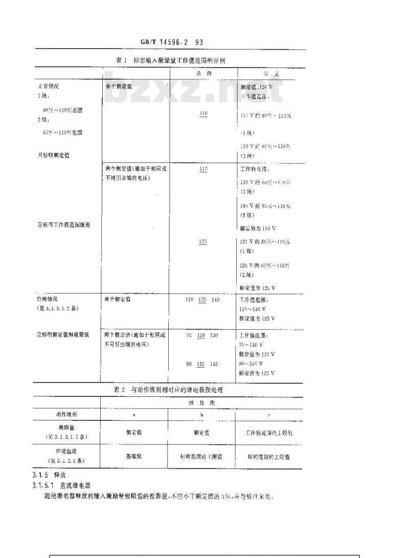 GB/T 14598.2-1993 电气继电器 有或无电气继电器